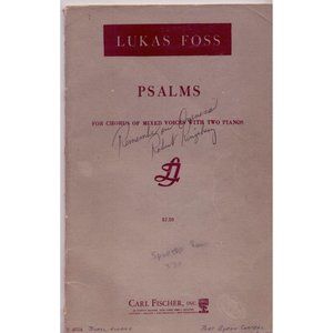 VINTAGE 1957 LUKAS FOSS PSALMS BOOK, for chorus of